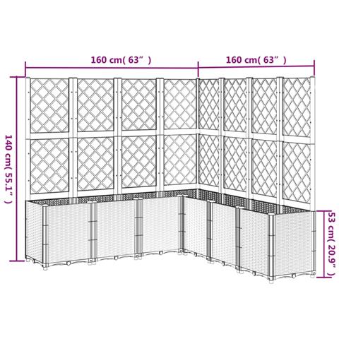 Fioriera Da Giardino Con Traliccio Nera 160x160x140 Cm In Pp - Foto 8