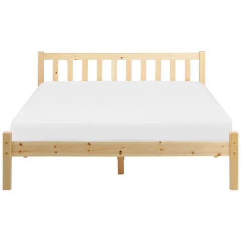 Letto Matrimoniale Legno Chiaro 140 X 200 Cm Florac - Foto 8