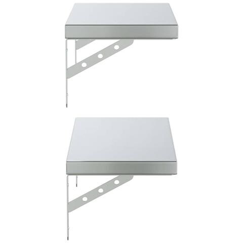 Mensole A Muro 2 Pz 50x23,5 Cm Argento In Acciaio Inossidabile - Foto 2