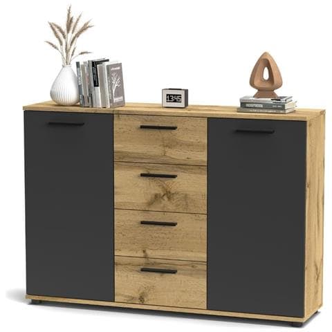 Credenza Berno Colore Rovere Wotan E Antracite - Foto 1