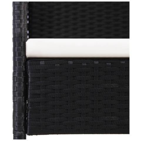 Sedie da Giardino con Cuscini Bianco Crema 4pz Nere Polyrattan - Foto 2