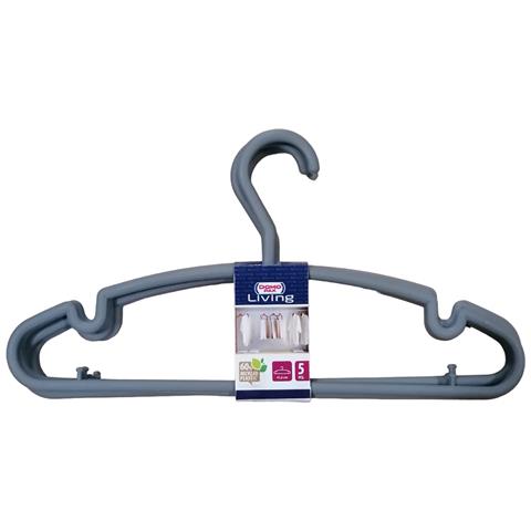 Set 5 Grucce Appendiabiti Grigio 60% Recycled Plastic 41,5 Cm - Foto 1