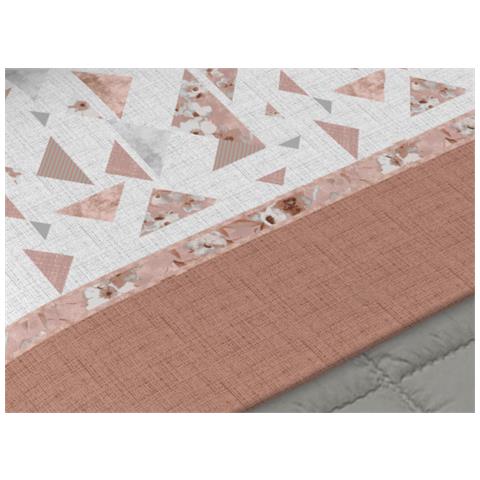 Completo Lenzuola Letto 100% Cotone Made Italy Disegno Mosaico Cn Matrimoniale Ruggine - Foto 2