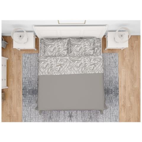 Completo Lenzuola Letto In 100% Cotone Made Italy Disegno Splash Piazza E Mezza Beige - Foto 1