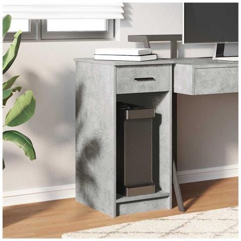 Supporto A Torre Per Computer Con Cassetto Grigio 35x45x77 Cm - Foto 3