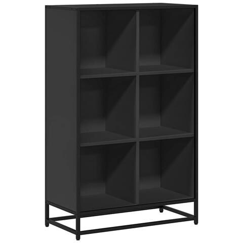 Libreria Nera 65,5x33x107,5 Cm In Legno Multistrato - Foto 2