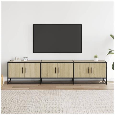 Mobile Porta Tv Rovere Sonoma 180x35x41 Cm In Truciolato - Foto 3