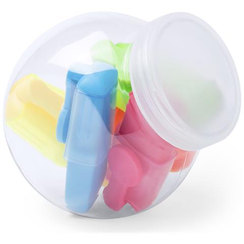 Set Di Evidenziatori Fluorescenti Layax Dal Design Minimalista In Cinque Colori, Presentati In Un Barattolo - Foto 1