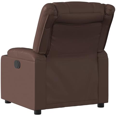 Poltrona Reclinabile Marrone In Similpelle - Foto 3
