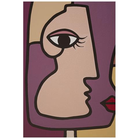 Stampa Su Tela Viso 13 - Multicolore - Legno - 60x3x90 Cm - Foto 2