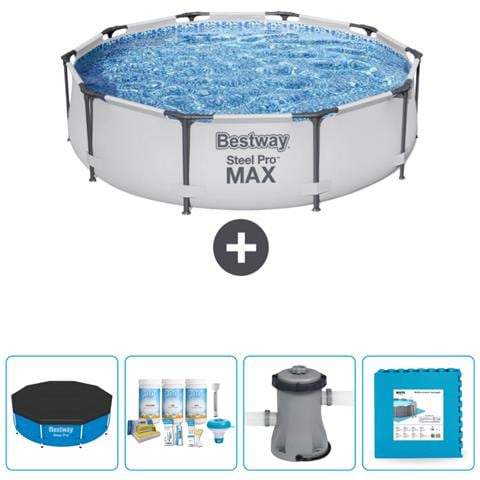 Piscina Fuori Terra - In Giro - 305x76 Cm - Grigio - Include Accessori Coordinati Cb2 - Foto 1