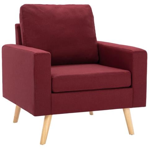 Poltrona In Tessuto Rosso Vino - Foto 1