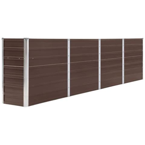 Letto Di Coltura Rialzato 320x40x77 Cm Acciaio Zincato Marrone - Foto 1