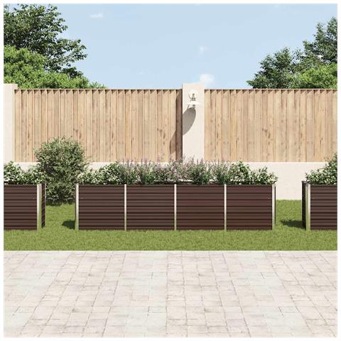 Letto Di Coltura Rialzato 320x40x77 Cm Acciaio Zincato Marrone - Foto 2