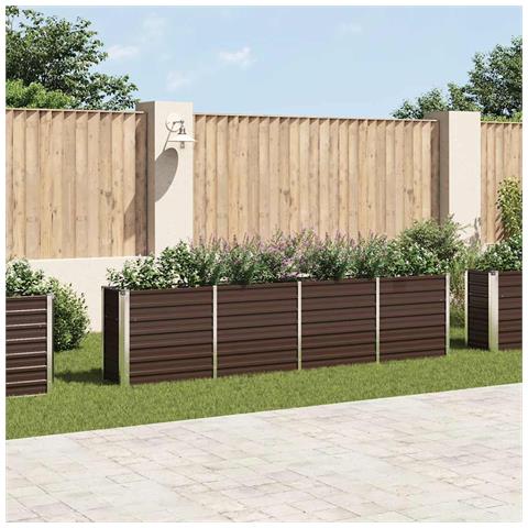 Letto Di Coltura Rialzato 320x40x77 Cm Acciaio Zincato Marrone - Foto 8