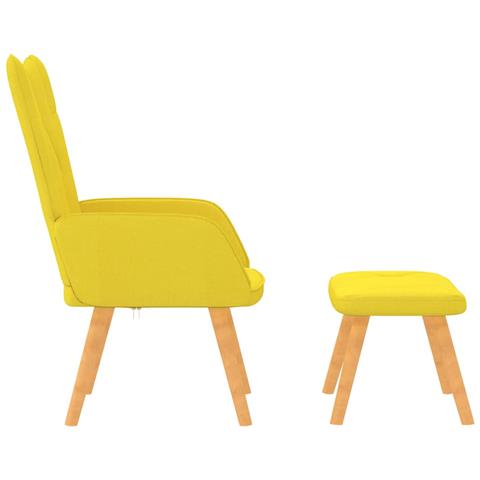 Poltrona Relax Con Poggiapiedi Giallo Senape In Tessuto - Foto 2