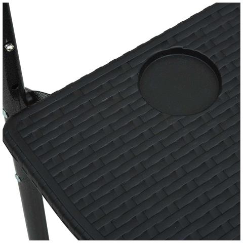 Tavolo Da Balcone Pensile Nero 60x64x83,5cm Plastica Rattan - Foto 8