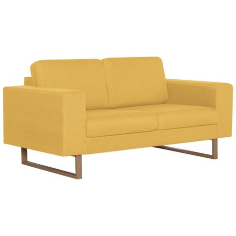 Divano A 2 Posti In Tessuto Giallo - Foto 1