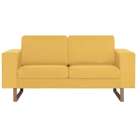 Divano A 2 Posti In Tessuto Giallo - Foto 2