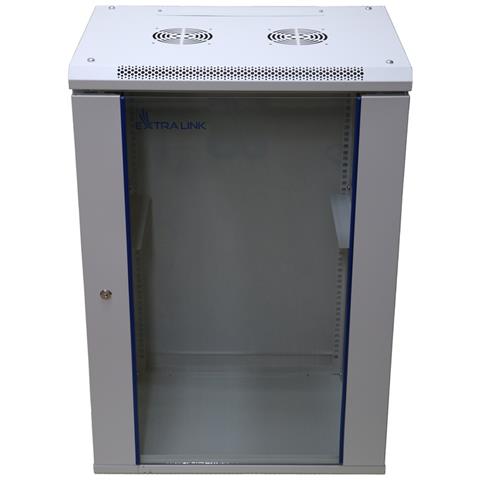 Extralink Armadio per montaggio su rack 18U 600x600 Grigio montaggio a parete, Da parete, 18U, 150 kg, Lucchetti, Griglie, Grigio - Foto 1