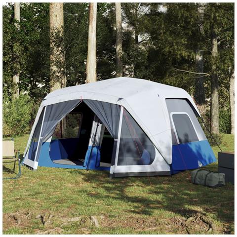 Tenda Famiglia con LED 10 Persone Blu Chiaro a Rilascio Rapido - Foto 1