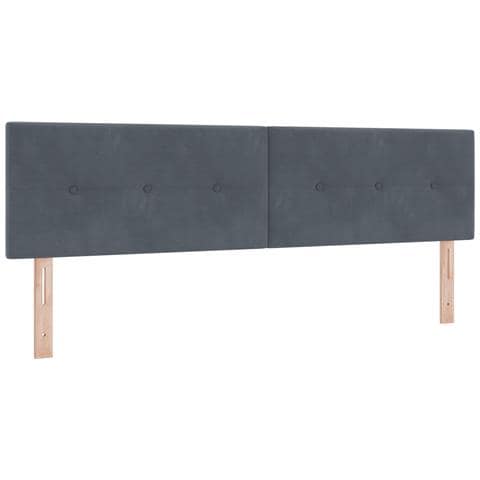 Testiera in velluto grigio scuro con bottoni 180 cm - Foto 1