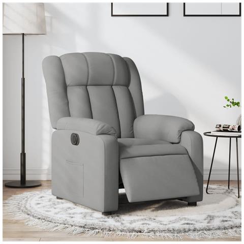 Poltrona Elettrica Reclinabile Grigio Chiaro in Tessuto - Foto 2