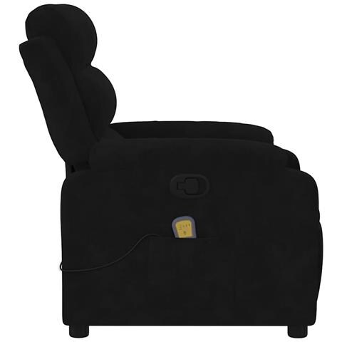 Poltrona Massaggiante Reclinabile Nera in Velluto - Foto 9