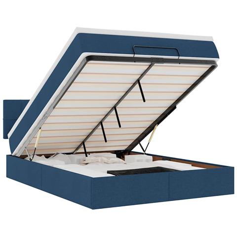 Pouf Letto con Materasso e LED Blu 140x190 cm - Foto 1