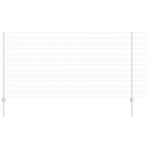 Cancello Euro con 10 pali U Argento 1,2x10 m Acciaio - Foto 1