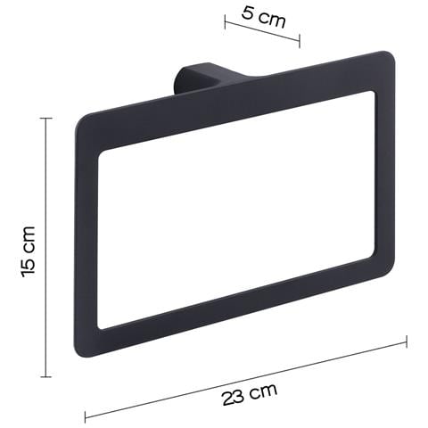 Portasalviette Ad Anello Da Muro In Ottone E Cromall Pi70 Serie Pirenei Nero Opaco - Foto 2