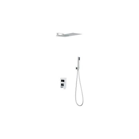 Set Doccia Completo Di Incasso Doccia, Soffione E Doccetta Quadro Cromato Sy-1016c Tokyo - Foto 1