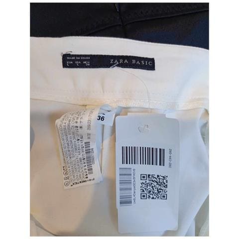 Zara Gonna Midi Comoda Con Tasche Elegante Alla Moda Bianca L - Foto 2
