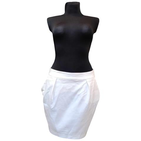 Zara Gonna Midi Comoda Con Tasche Elegante Alla Moda Bianca L - Foto 1