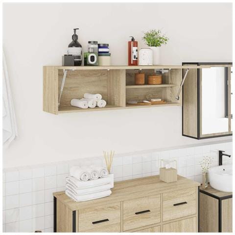 Mobile da Bagno Rovere Sonoma 100x25x30 cm in Truciolato - Foto 2
