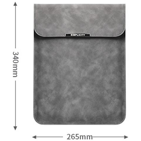 Borsa Verticale Per Laptop Con Supporto - Universale 15/16 Pollici, Compatibile Con Macbook Pro/air, Pelle Pu Grigia - Foto 2