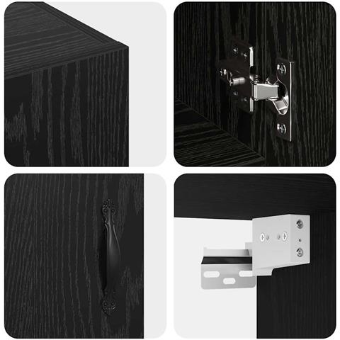 Armadietto a muro Rovere nero 60 x 31 x 60 cm Legno multistrato - Foto 9