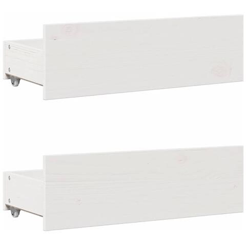 Letto Libreria senza Materasso Bianca 90x200 cm Legno di Pino - Foto 9