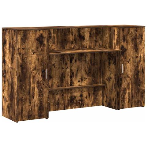 Banco Reception Rovere Fumo 180x50x103,5cm in Legno Multistrato - Foto 1
