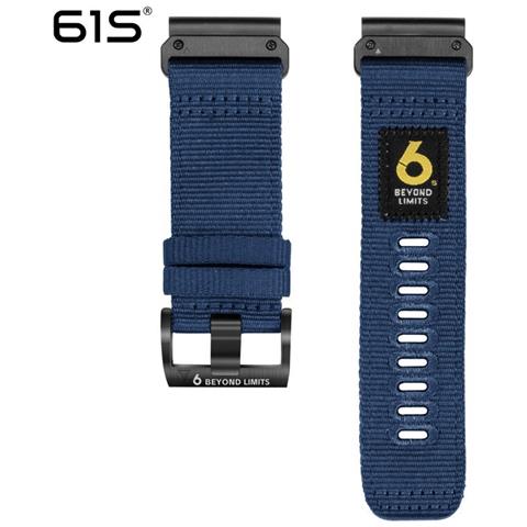 Cinturino In Nylon Blu A Sgancio Rapido Compatibile Con Garmin Fenix 8/7x/6x/epix Pro  22 Mm - Foto 1