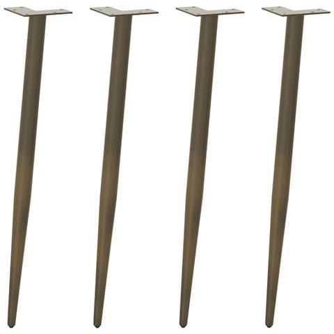Gambe per Tavolo Consolle Forma Conica 4 pz Acciaio Naturale 72-73 cm Acciaio - Foto 1