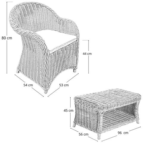 Salotto Roma Da 1 Divano 2 Poltrone 1 Tavolino In Rattan Bianco Esterno - Foto 4