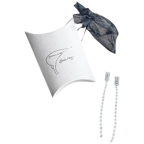 Orecchini Sw A Doppia Fila, Lunghi 9,5 Cm, In Argento 10 Micron - Foto 4