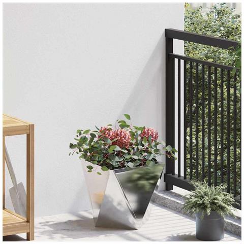 Fioriera Argento 30 x 30 x 30 cm Acciaio inossidabile - Foto 2