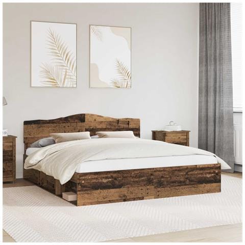 Struttura del letto Legno vecchio 200 x 200 cm Pino massello - Foto 2