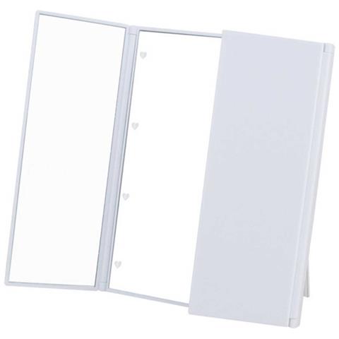Specchio Da Trucco Tri-fold Con Luce, Specchio Portatile Con Supporto Regolabile White - Foto 1