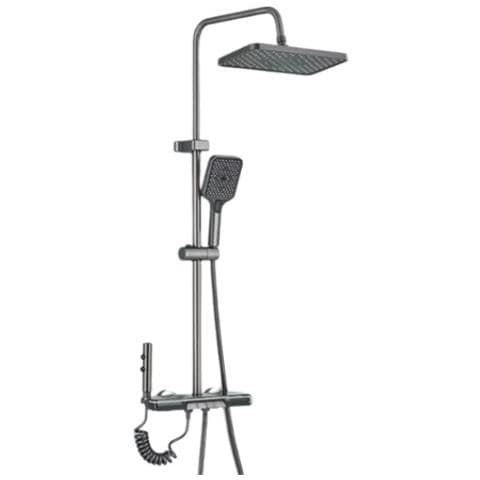Colonna doccia, Blackswan, tipo M279, modello grigio antracite, 4 vie, display LCD e illuminazione LED, doccia a pressione e bocca nascosta, misura 111 cm - Foto 1