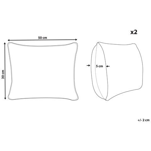 Set Di 2 Cuscini Pometia Cotone 30 X 50 Cm Beige Trama Floreale - Foto 2