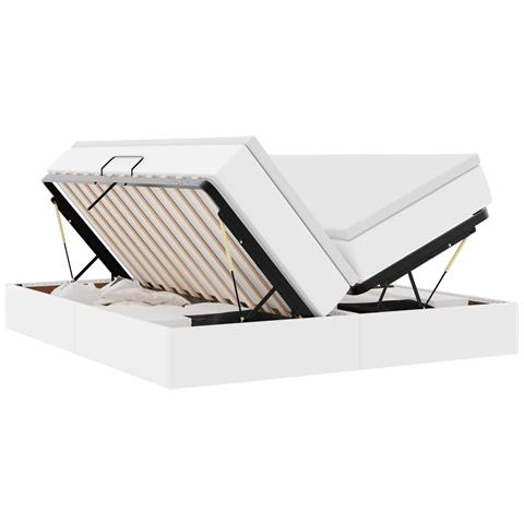Letto con contenitore e materasso Bianco 180 x 200 cm - Foto 1