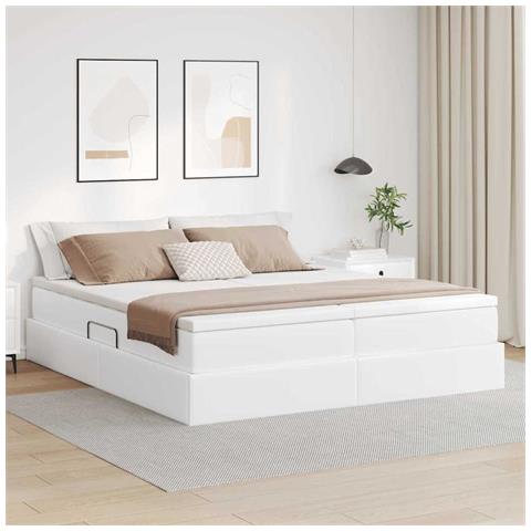 Letto con contenitore e materasso Bianco 180 x 200 cm - Foto 2